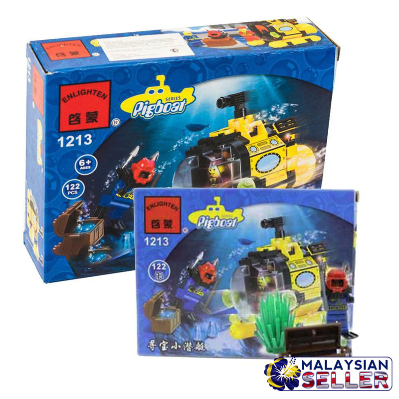 idrop ENLIGHTEN - 122 Pcs Submarine Pirate Treasure Hunt Building Block Brick Compatible with Lego