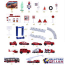 idrop 72 Pcs Rail Track Toy Building Block Fireman Rescue Set For Kids Children