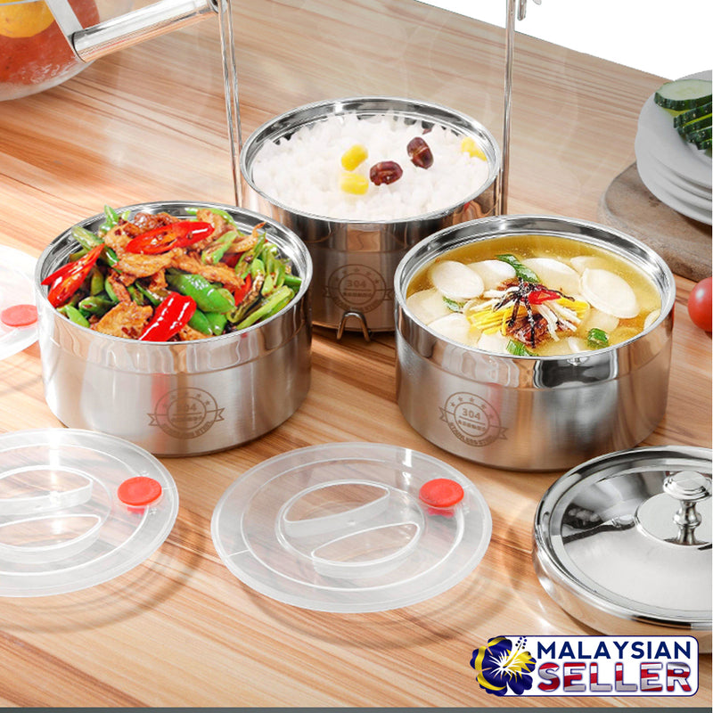 idrop 16 cm 2 Layer 3 Layer 4 Layer Stainless Steel Heat Insulation Lunchbox