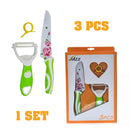 idrop 1 Set 3 Pcs Ceramic Fruit Knife Peeler and Orange Opener