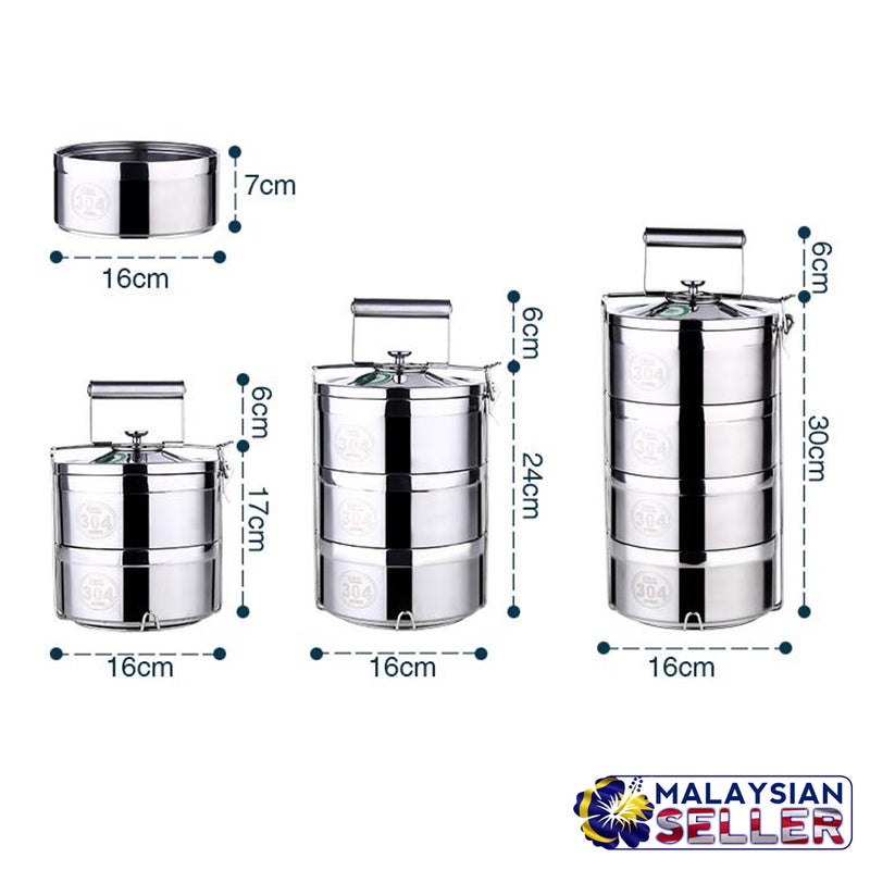 idrop 16 cm 2 Layer 3 Layer 4 Layer Stainless Steel Heat Insulation Lunchbox