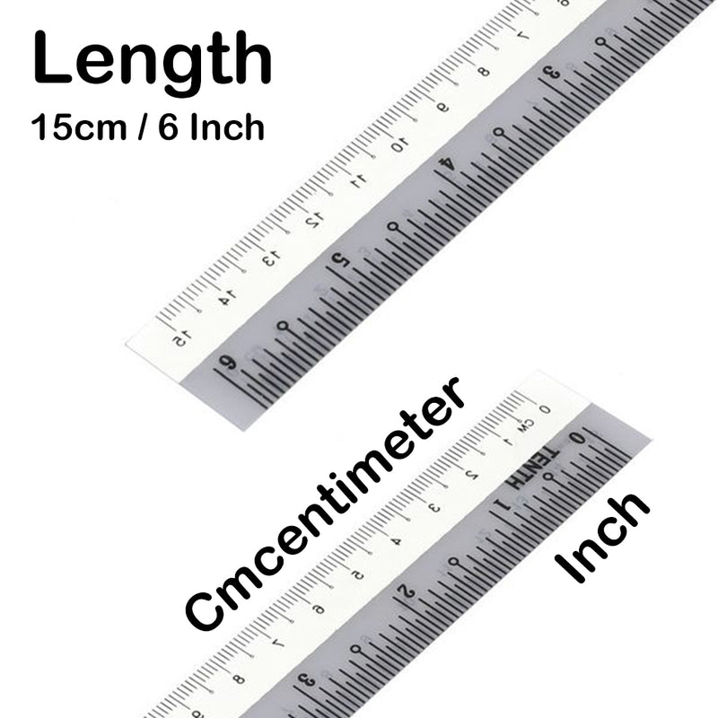 idrop [ 15cm / 6inch ] 4Pcs  Flexible Plastic Student Straight Ruler Measuring Tool