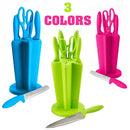 idrop 1 Set 7 Pcs Stainless Steel Knife Set with 6 Slot Knife Block Holder