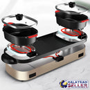 idrop Multipurpose Non-Stick Electric Barbecue BBQ Grill with Double Roast Hot Pot