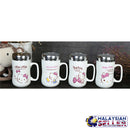 idrop MYCUP - 450 ml Hello Kitty Design Ceramic Cup with Stainless Steel Lid Cover and Handle