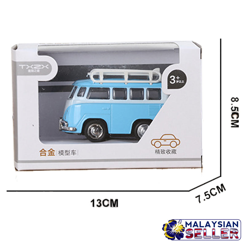idrop Volkswagen Minivan Surfboard Car Miniature Handcrafted Metallic Collectibles Display Toy