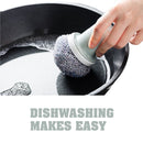 idrop Dishwasher Scrubber Brush with Removeable Head for Cleaning Dishes