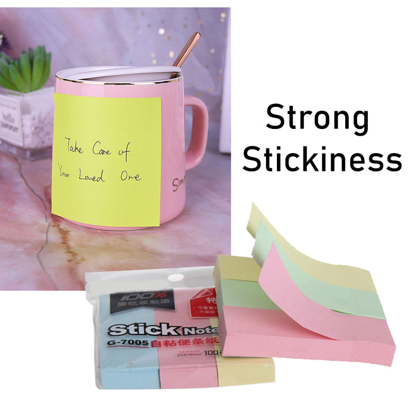 idrop 300 sheet Sticky Notes with Strong Adhesive Great for School, Office, Home [ 25 x 76mm ]
