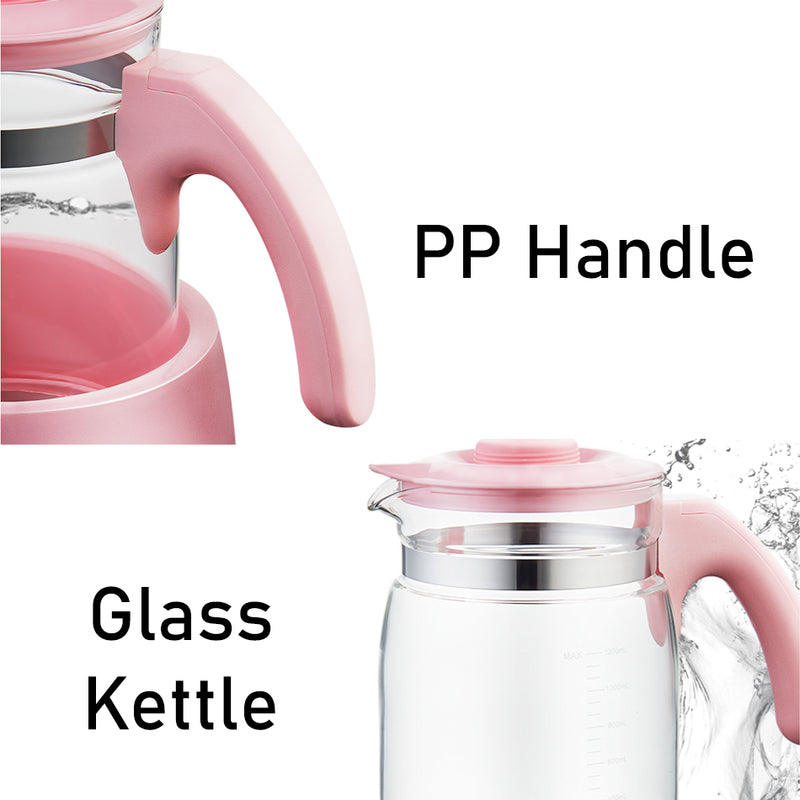 idrop 1200ml Multifunction Electric Temperature Control Glass Health Tea Kettle