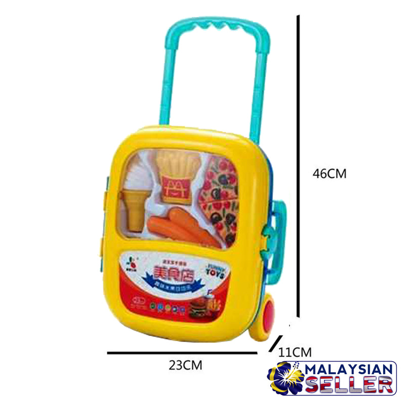 idrop Food Lunch Box Pretend Play Toy Set With Trolley For Kids Children