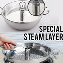 idrop 32cm Multifunction 2 Layer Stainless Steel Cookware Soup & Steam Pot