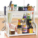 idrop 2 Layers Multipurpose Kitchen Storage Rack Organizer