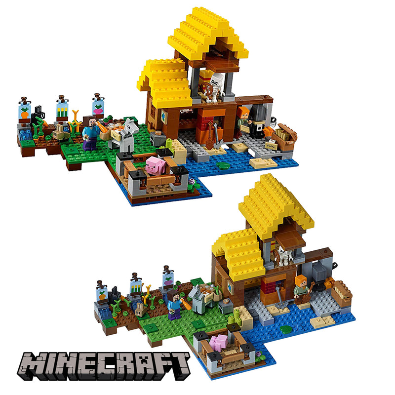 idrop 432 Pcs Minecraft Farm Cottage Colorful Creative Building Block Toy Set For Kids Children