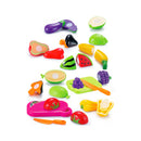 idrop Cutting Fruit Vegetable Veggies Toys Pretend Play Toy Set With Trolley For Kids Children