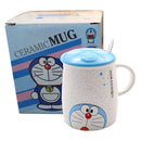 idrop 400 ml Cute Design Ceramic Cup with Lid Cover and Handle