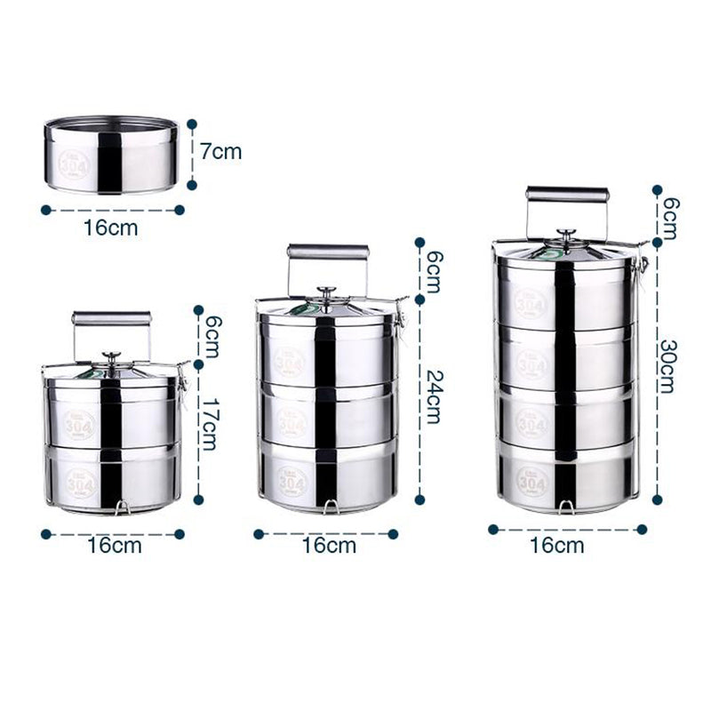 idrop 16 cm 2 Layer 3 Layer 4 Layer Stainless Steel Heat Insulation Lunchbox