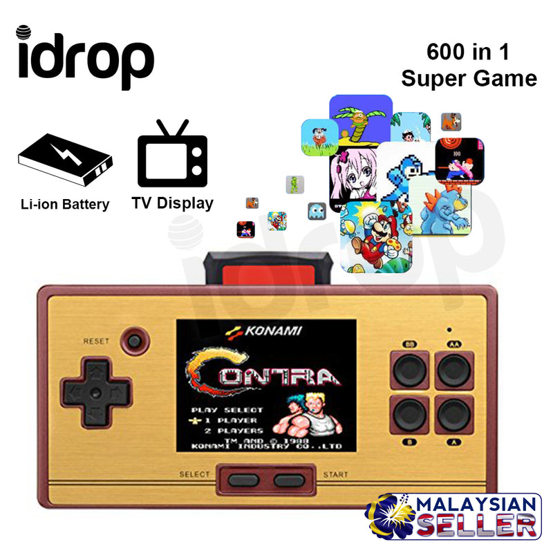 idrop Multiplayer Classic Gaming Console with 600 Mini Games 2.8 Inch Screen