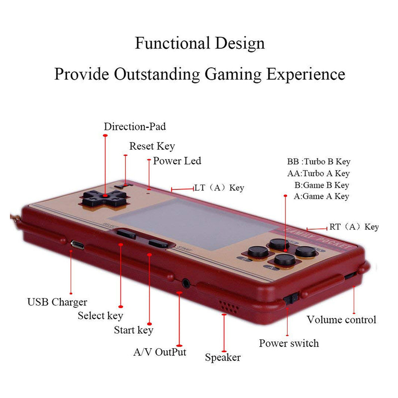 idrop 638in1 Classic Mini Games 3 Inch Screen Retro FC Classic Game Console