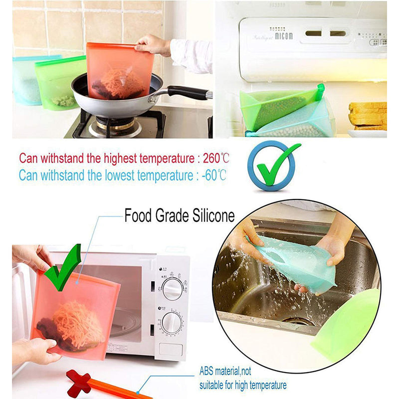 idrop Reusable Preservation Silicone Food Storage Bag Container for Freezer, Microwave, Vegetable, Meat, Snack