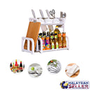 idrop 2 Layers Multipurpose Kitchen Storage Rack Organizer