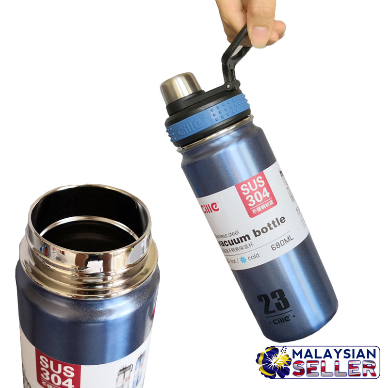 idrop 680 ml Stainless Steel Thermos Vacuum Heat Insulation Thermal Flask Sports Outdoor Water Bottle
