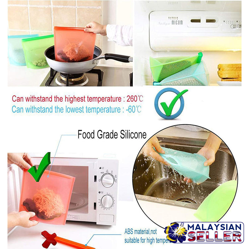 idrop Reusable Preservation Silicone Food Storage Bag Container for Freezer, Microwave, Vegetable, Meat, Snack