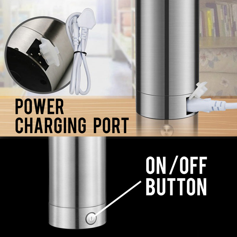 idrop 300ml 2 in 1 Portable Stainless Steel Electric Vacuum Thermos Flask