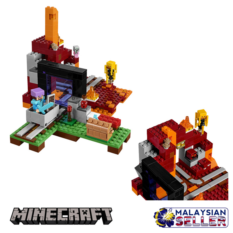 idrop 411 Pcs Minecraft Magic Portal Colorful Creative Building Block Toy Set For Kids Children