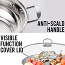 idrop 32cm Multifunction 2 Layer Stainless Steel Cookware Soup & Steam Pot