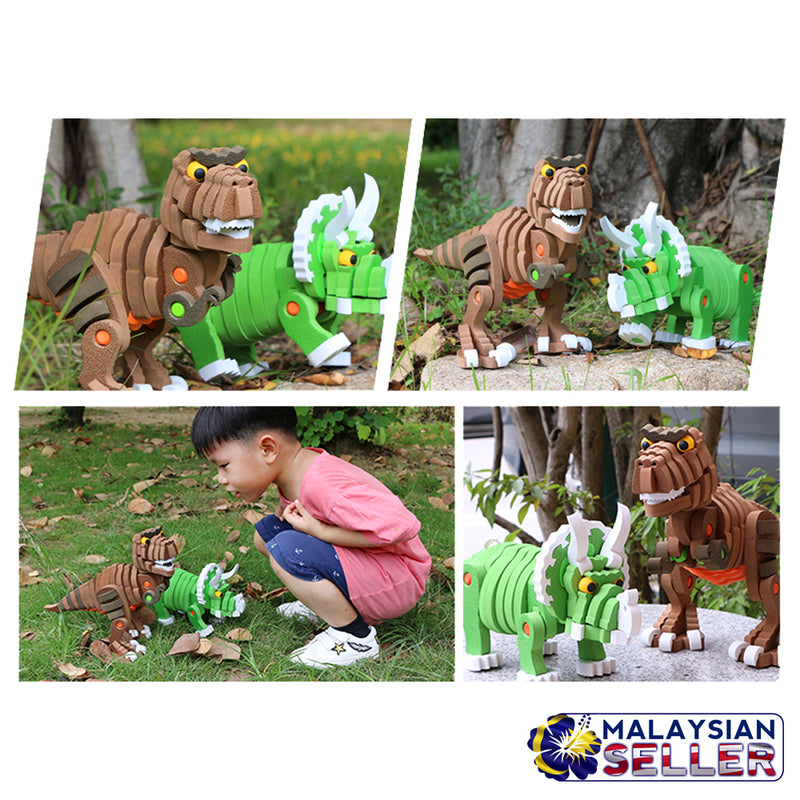 idrop Triceratops Dinosaurs Foam EVA Building Block Toy Set For Kids And Children