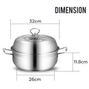 idrop 32cm Multi-Layer Stainless Steel Kitchenware Soup & Steam Pot