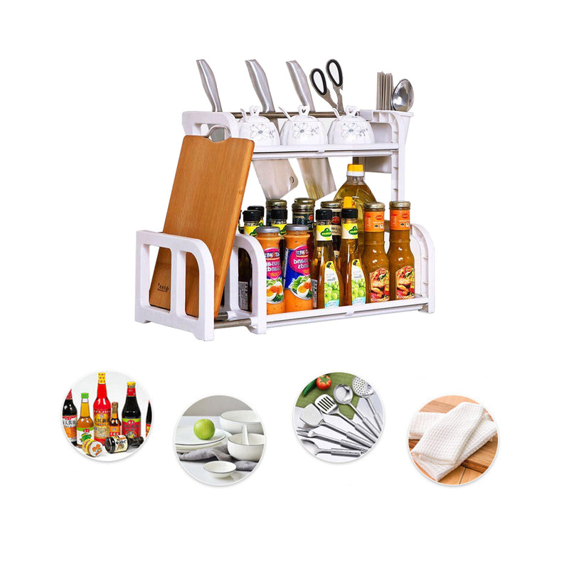 idrop 2 Layers Multipurpose Kitchen Storage Rack Organizer