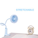 idrop 2 in 1 Electric USB Clip Stretchable Portable Fan With Round Study Lamp