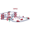 idrop 72 Pcs Rail Track Toy Building Block Fireman Rescue Set For Kids Children