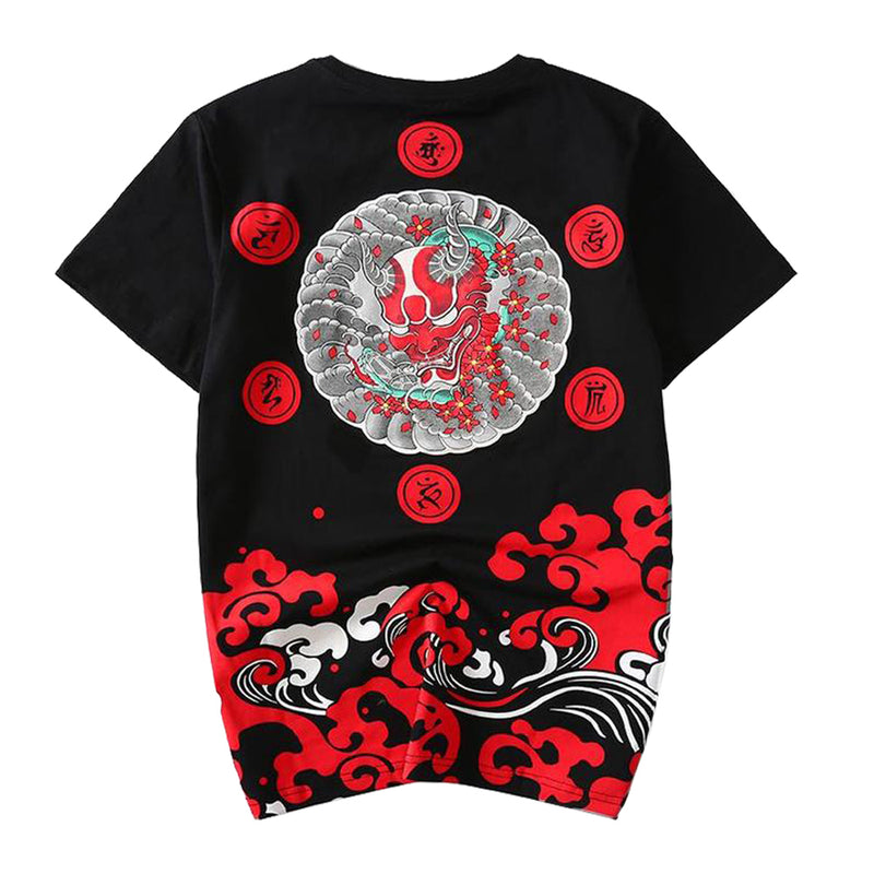 idrop TOLLO - Oni Demon Painted-Shirt Japanese Street Fashion