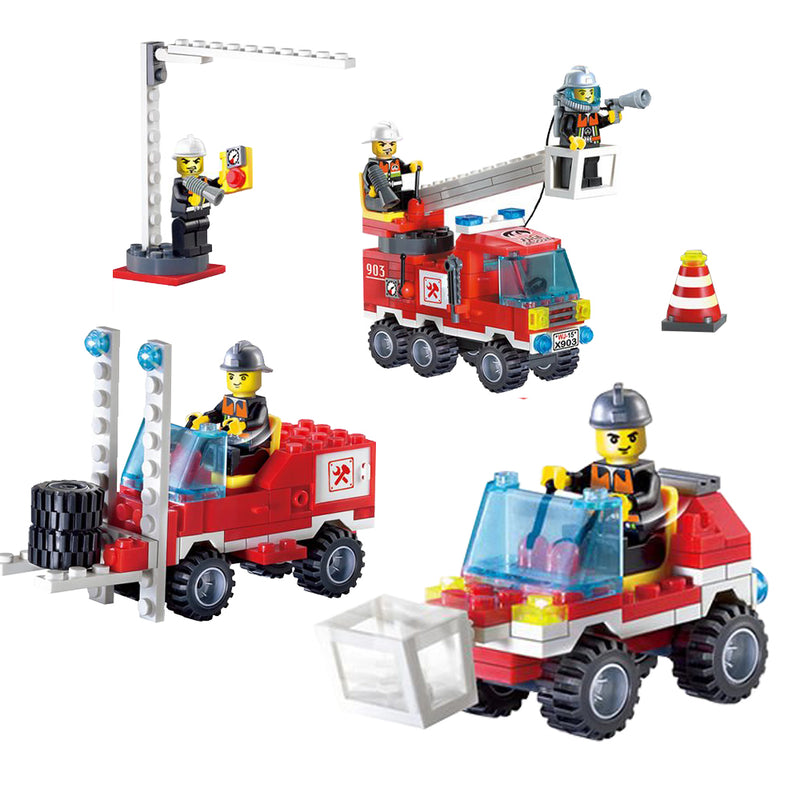 idrop 130 Pcs Fireman Fire Rescue Colorful Creative Building Block Toy Set For Kids Children