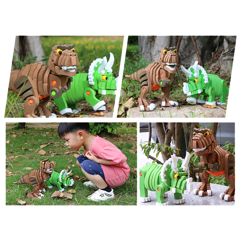 idrop Triceratops Dinosaurs Foam EVA Building Block Toy Set For Kids And Children