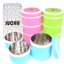 idrop Juchu 2.2 Litre 3 Layer Cute Stainless Steel For Food Preservation Lunch Box