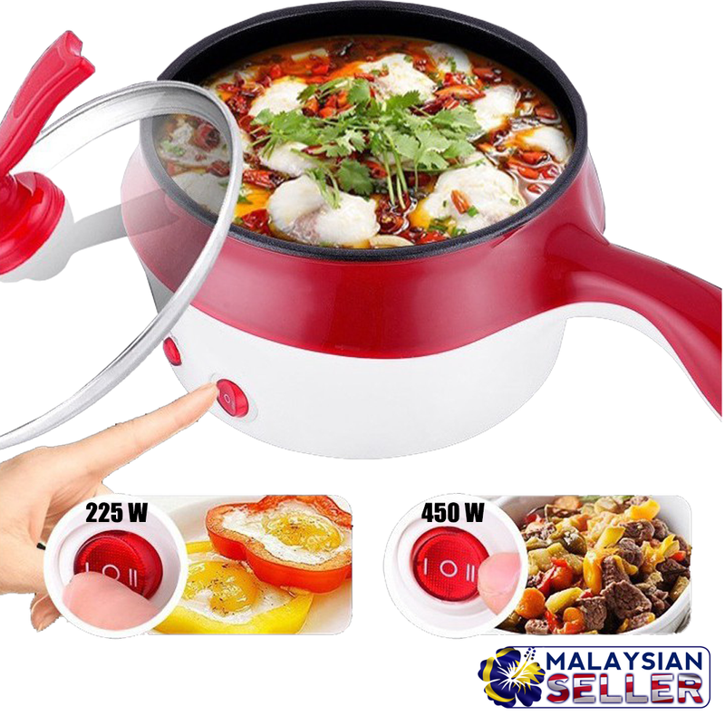 idrop 1.8L 2 Layer Multipurpose Stainless Steel Electric Nonstick Steamer Pot Cooker