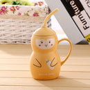 idrop SUNPIO - 12 Oz Cute Gourd Design Ceramic Cup with Lid Cover and Straw
