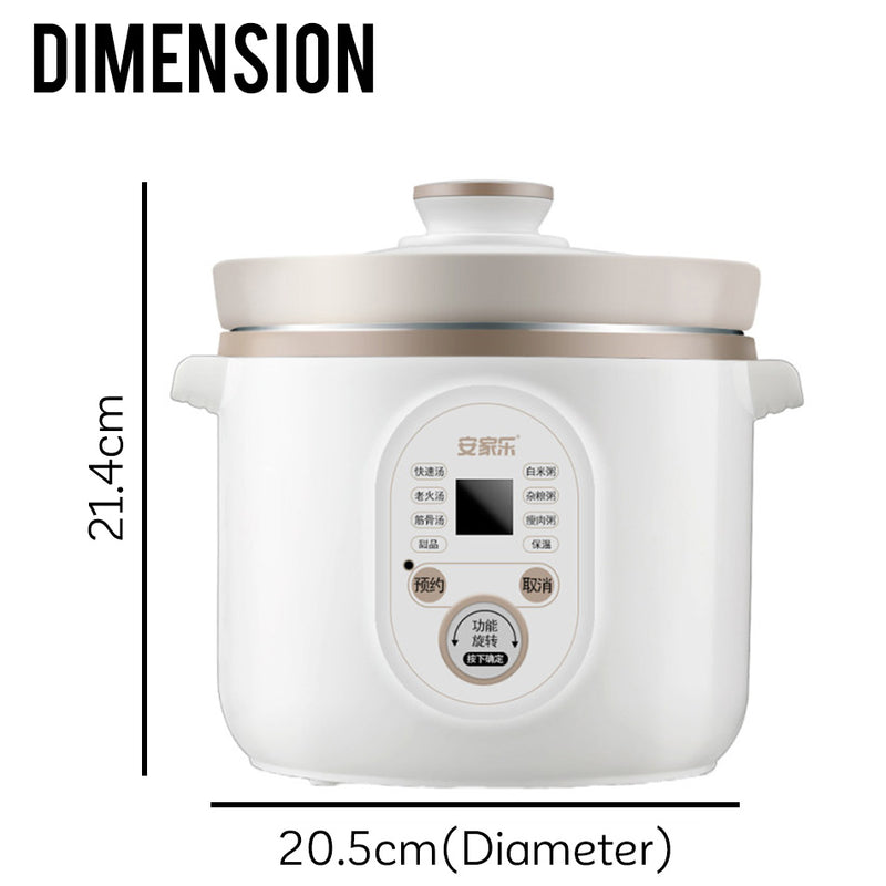 idrop 1.6L Multifunction Kitchen Electric Ceramic Slow Stew Pot