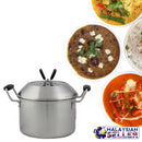 idrop 18 cm Double Ear Stainless Steel Cooking Soup Pot With Double Handle Lid Cookingware