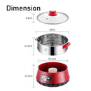 idrop 24cm 3Layer Multifunction Stainless Steel Electric Steamer Cooker