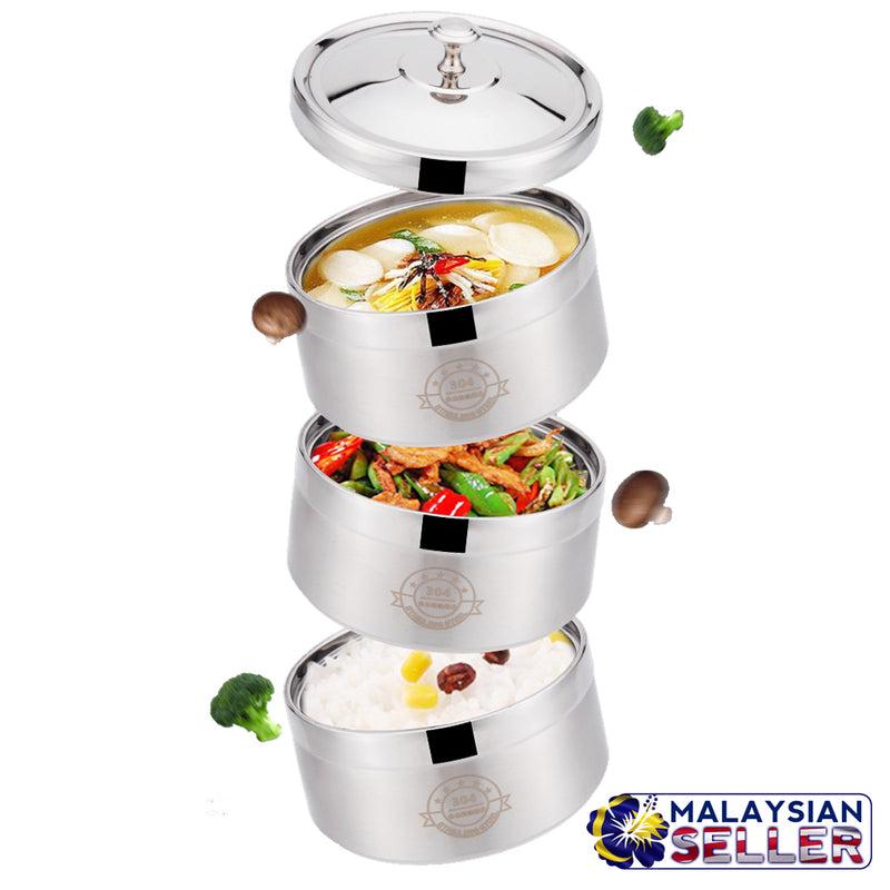 idrop 14 cm 2 Layer 3 Layer Stainless Steel Heat Insulation Lunchbox