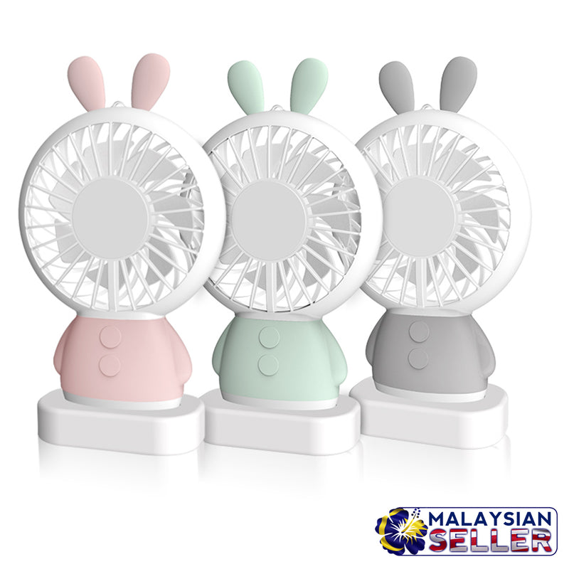 idrop Mini Cooling Fan USB Rechargeable with Rabbit & Bear Design