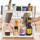 idrop 2 Layers Multipurpose Kitchen Storage Rack Organizer