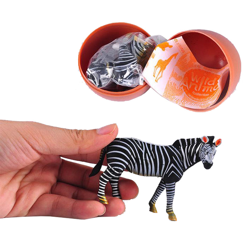 idrop Assembling 3D Puzzle Educational Egg Toy Set Wild Safari Animals For Kids Children (1 EGG)