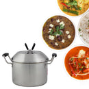 idrop 18 cm Double Ear Stainless Steel Cooking Soup Pot With Double Handle Lid Cookingware