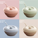 idrop Eco-Friendly Wheat Straw Fibre Stock Soup Pot With Lid And Big Spoon