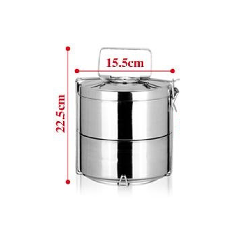 idrop Handheld Portable Stainless Steel 16 CM 2 LAYER Lunch Box Food Container